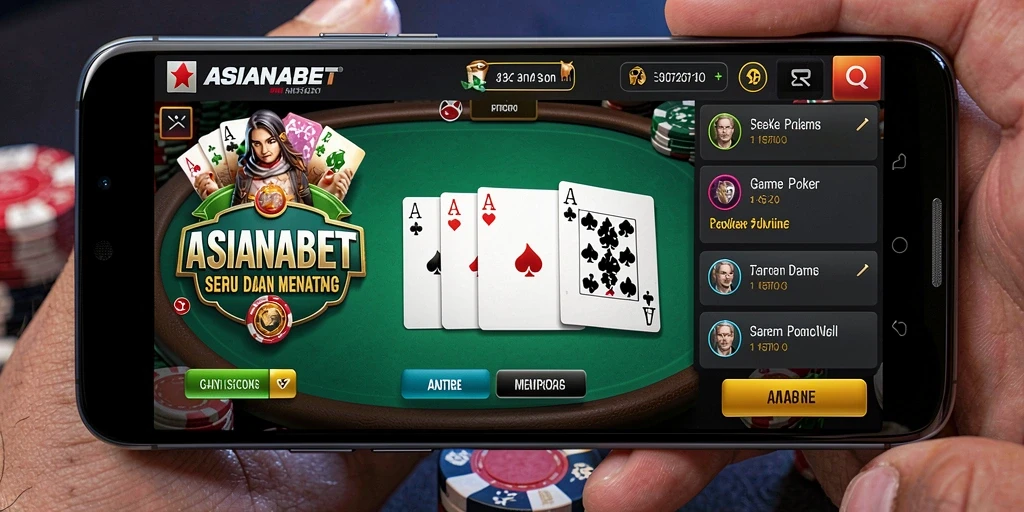Gambaran permainan Poker yang mendebarkan di ASIANABET.