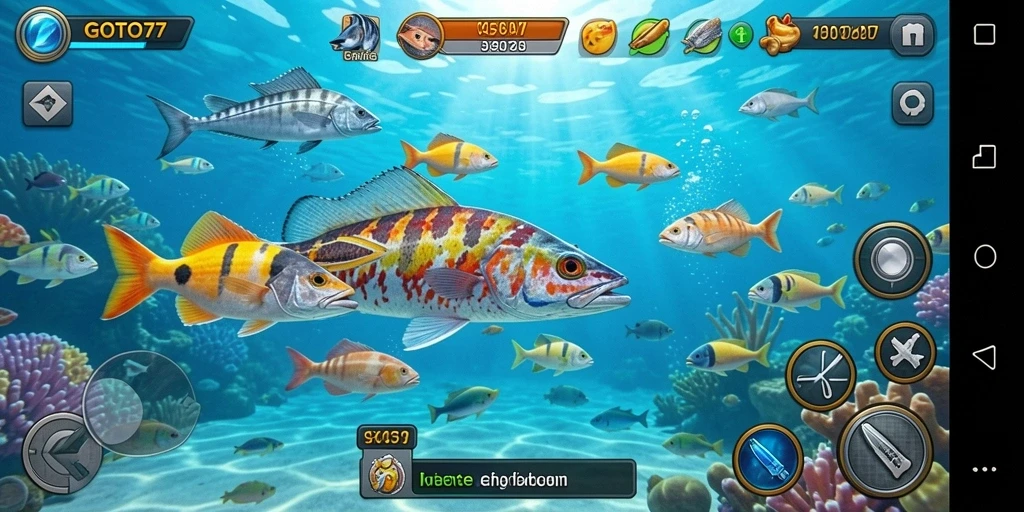 Screenshot GOTO77 menampilkan aksi tembak ikan yang mengasyikkan.