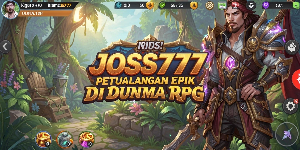 Screenshot gameplay JOSS777 menampilkan pertarungan seru di dunia RPG.