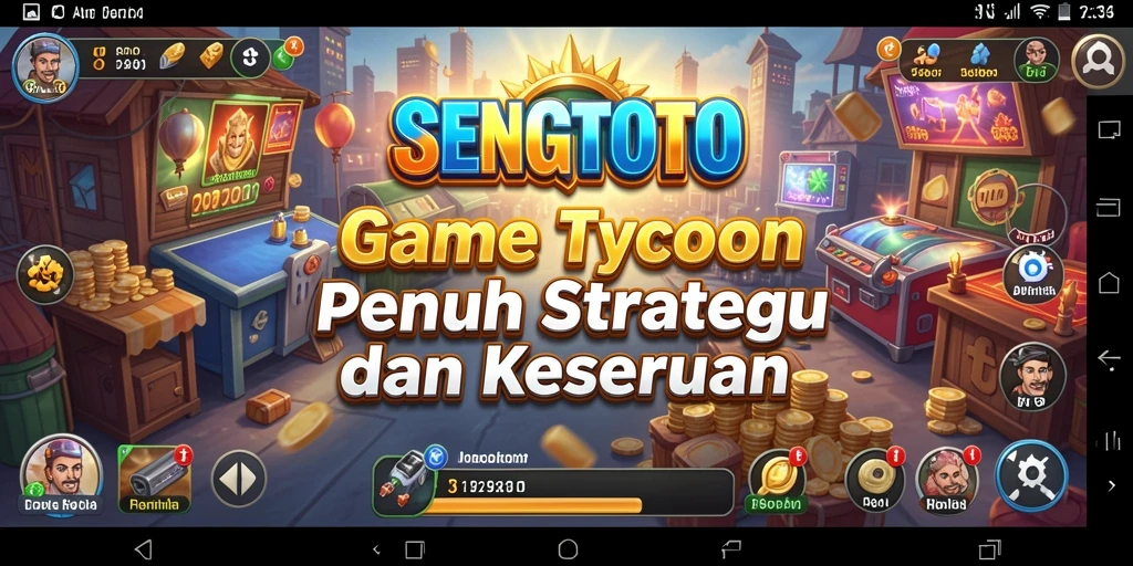 Screenshot gameplay SENGTOTO menampilkan momen seru dalam mengelola bisnis Tycoon.