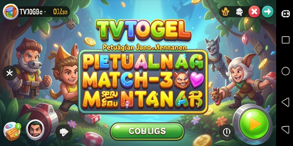 Gameplay menyenangkan TVTOGEL dalam Match-3 yang seru.